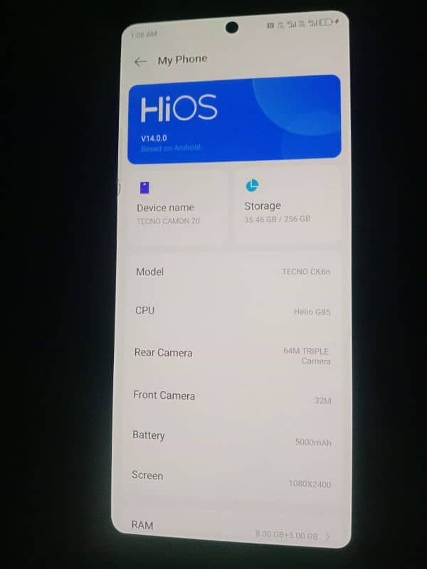 tecno camon 20 8gb 256gb full okay 1