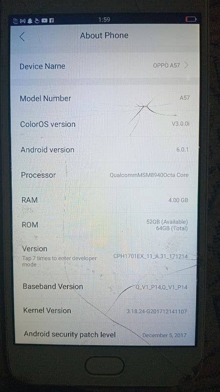 OPPO A57 ( 4/64 ) GB 7