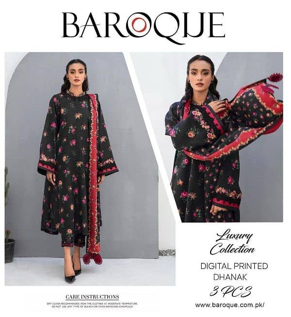 Woman print Khaddar Unstitched Suit New 0