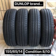 4tyres set 155/65R14 (DUNLOP)(condition 8/10)