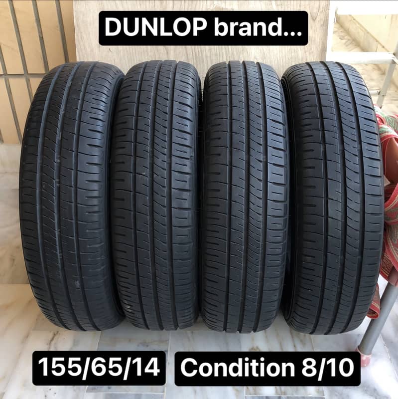 4tyres set 155/65R14 (DUNLOP)(condition 8/10) 0