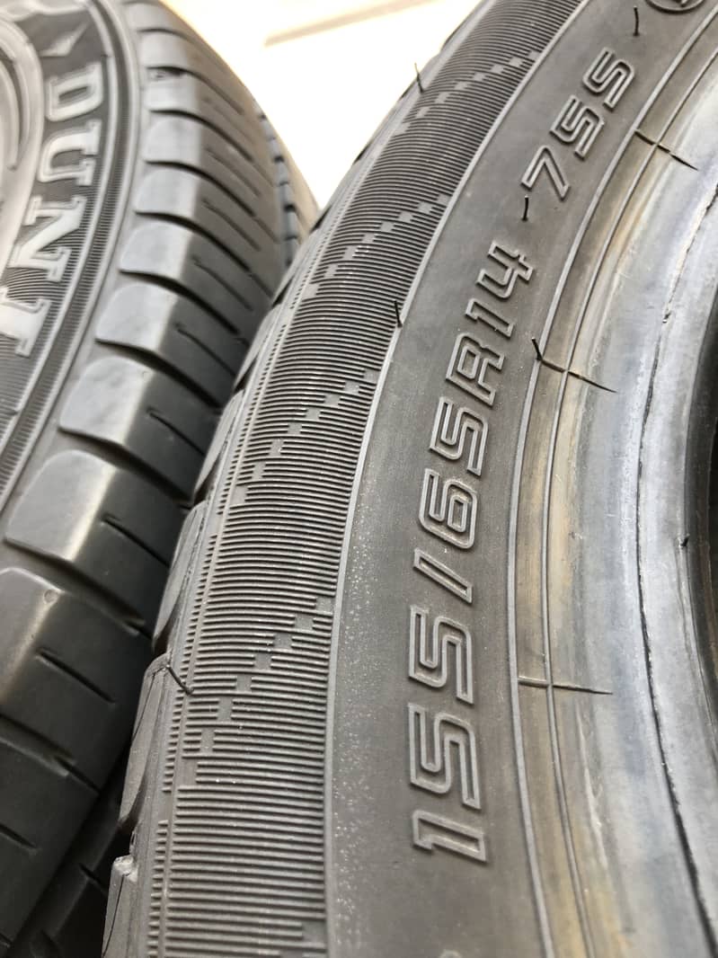 4tyres set 155/65R14 (DUNLOP)(condition 8/10) 14