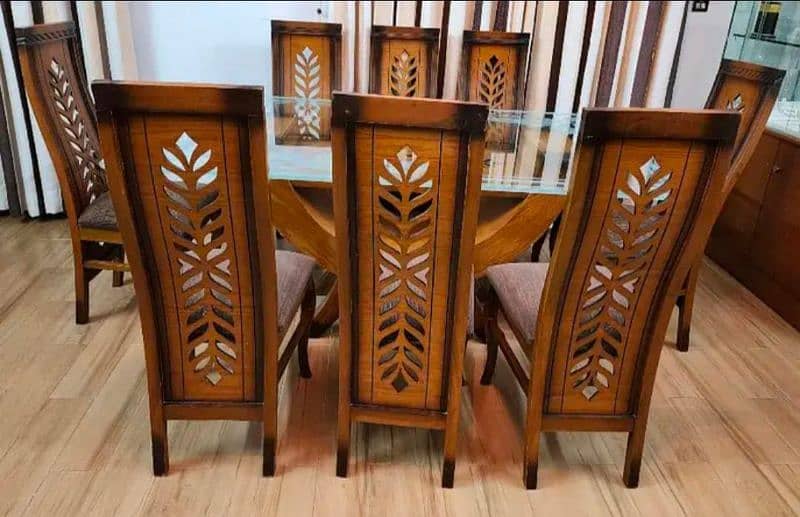 wooden Dining set with 8 chairs 0