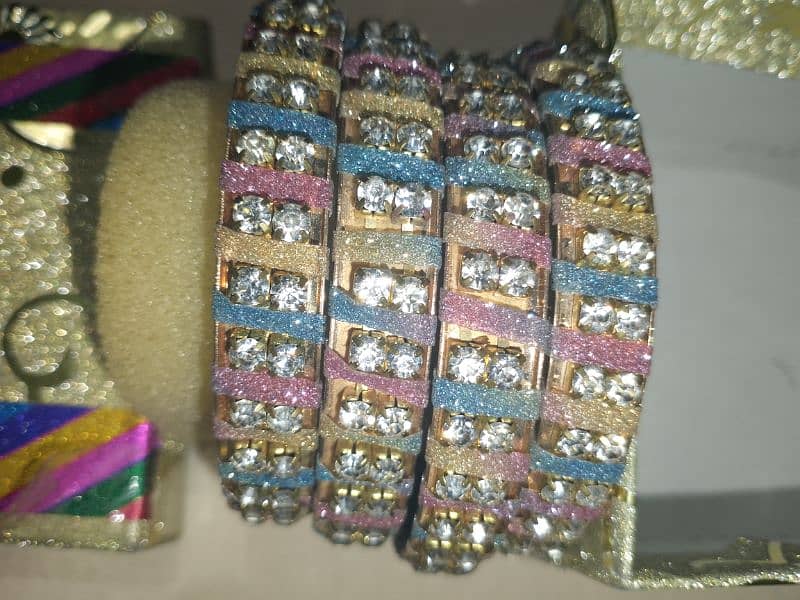 Fancy 4 Multicolor Bangles With Beautiful Box 0