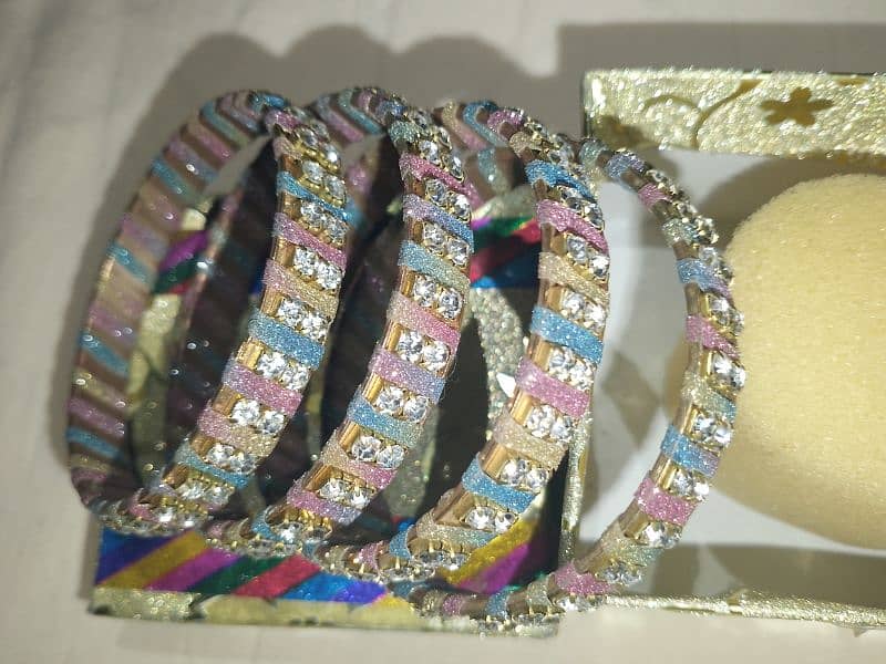 Fancy 4 Multicolor Bangles With Beautiful Box 1