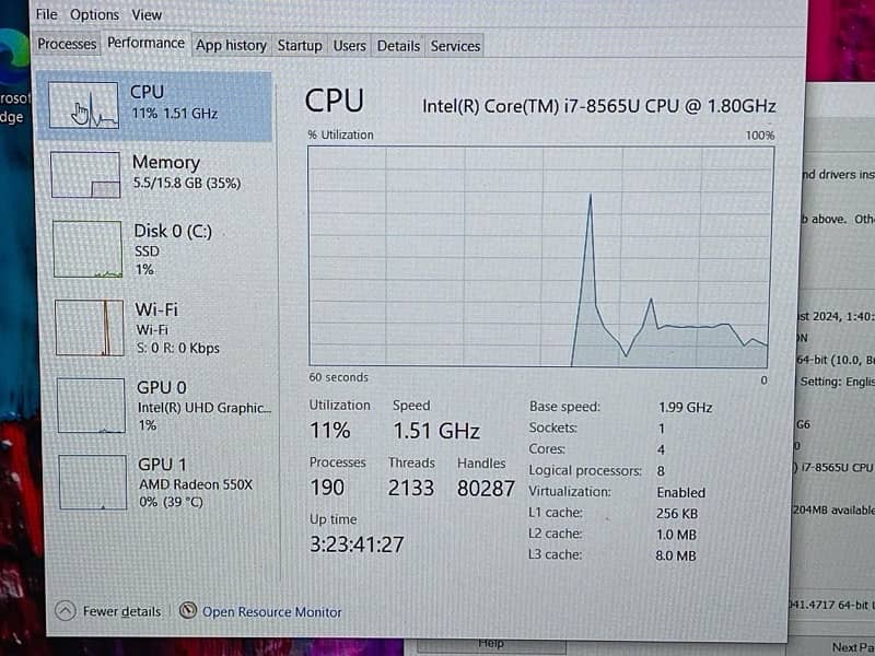 HP ELITEBOOK (850 G6) CORE i7 8th Generation (16/512gb NVME) 9