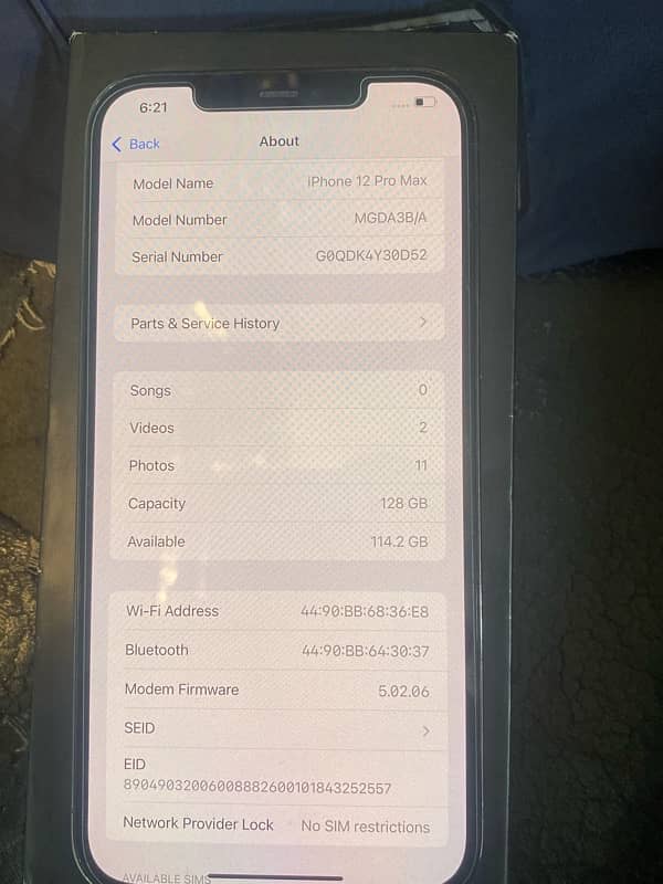 Iphone 12 pro max 128GB factory 7