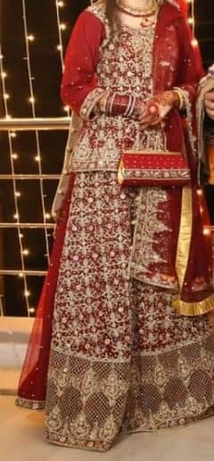 Bridal dress maroon colour