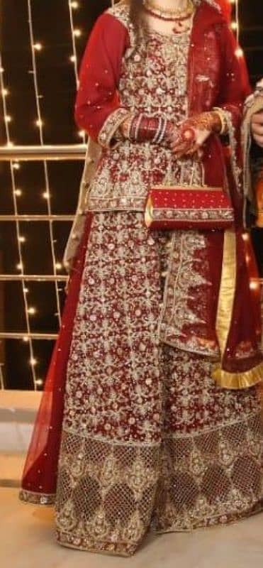 Bridal dress maroon colour 0