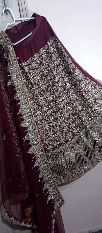 Bridal dress maroon colour 1