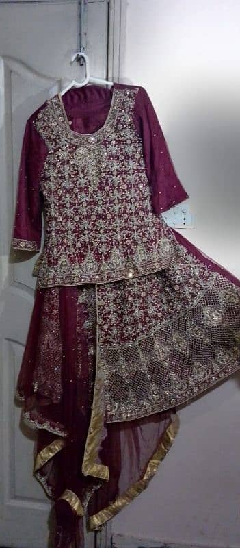 Bridal dress maroon colour 2