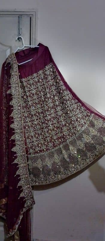 Bridal dress maroon colour 3