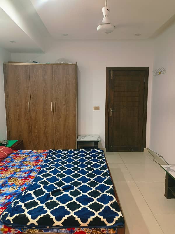 E-11 1Bed Spacious Full furnished Apartment available For rent in Karsaz Tower near kFC isb 13