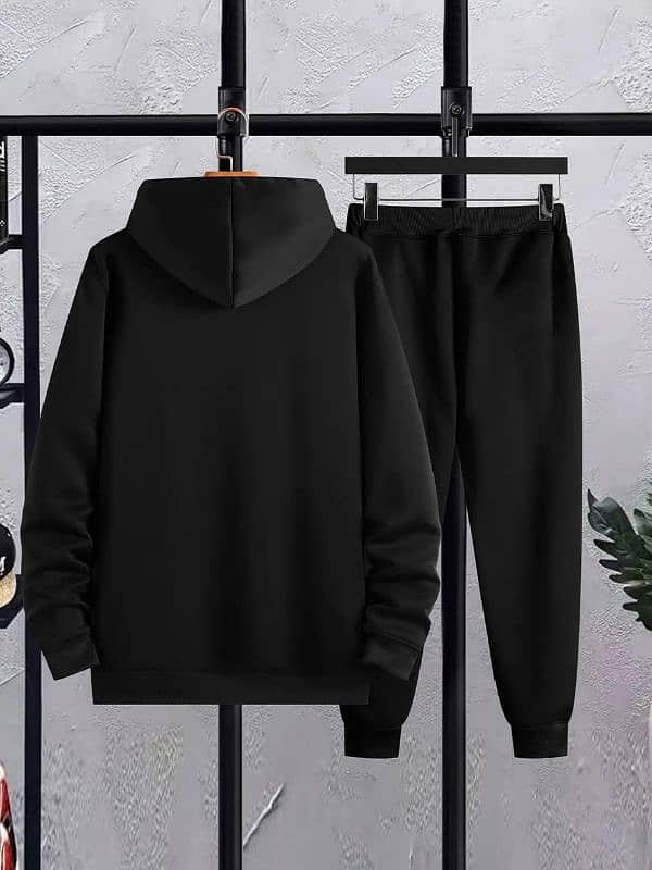 Men's Printed Fleece Hoodie Track Suit - 2 Pcs Set 4