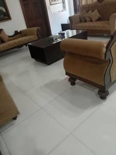 5 seater sofa 3 +3 two diwan chinyoti, table set