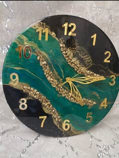 resin clock marble effects 15 inches