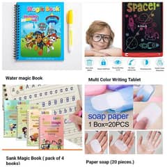 kids deal , sank book set , water magic book , tablet , traveling soap