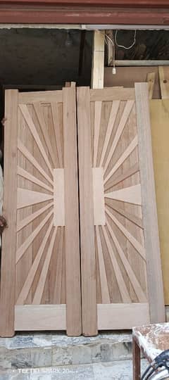 Red wood pair door 27"×85" 2doors