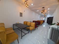 running cafe and resturant for rent setup for sale in johar town hot location