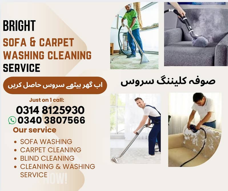 Bright sofa carpet cleaning washing service 0