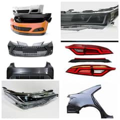 Car Headlights, Backlights, Bumpers, Fenders, Mud shield. Available