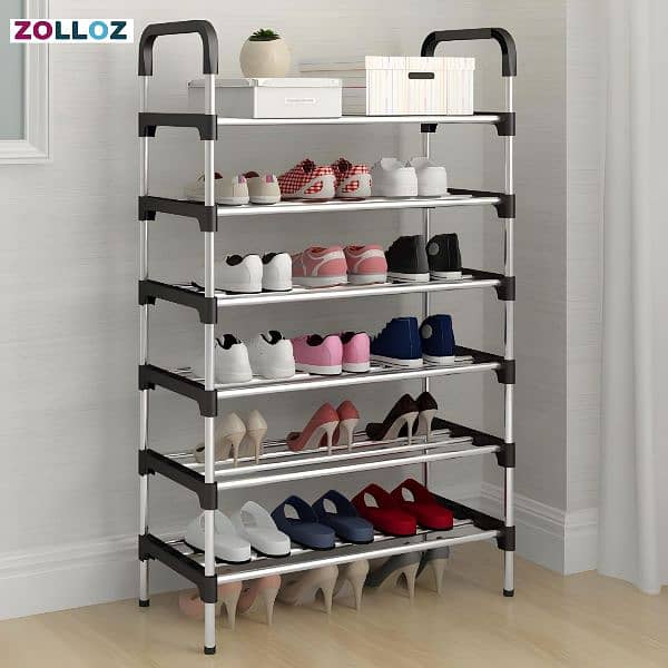 6 Layers Stainless Steel Shoe Rack Multi-layer Shoes Cabinets 0