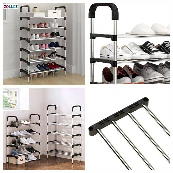 6 Layers Stainless Steel Shoe Rack Multi-layer Shoes Cabinets 1