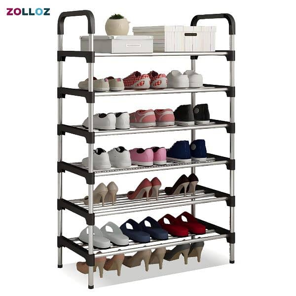 6 Layers Stainless Steel Shoe Rack Multi-layer Shoes Cabinets 2