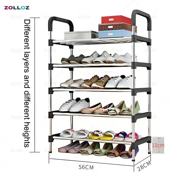 6 Layers Stainless Steel Shoe Rack Multi-layer Shoes Cabinets 5