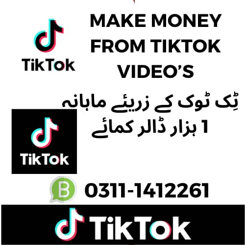 MAKE MONEY FROM TIKTOK VIDEO'S 0311-1412261 0