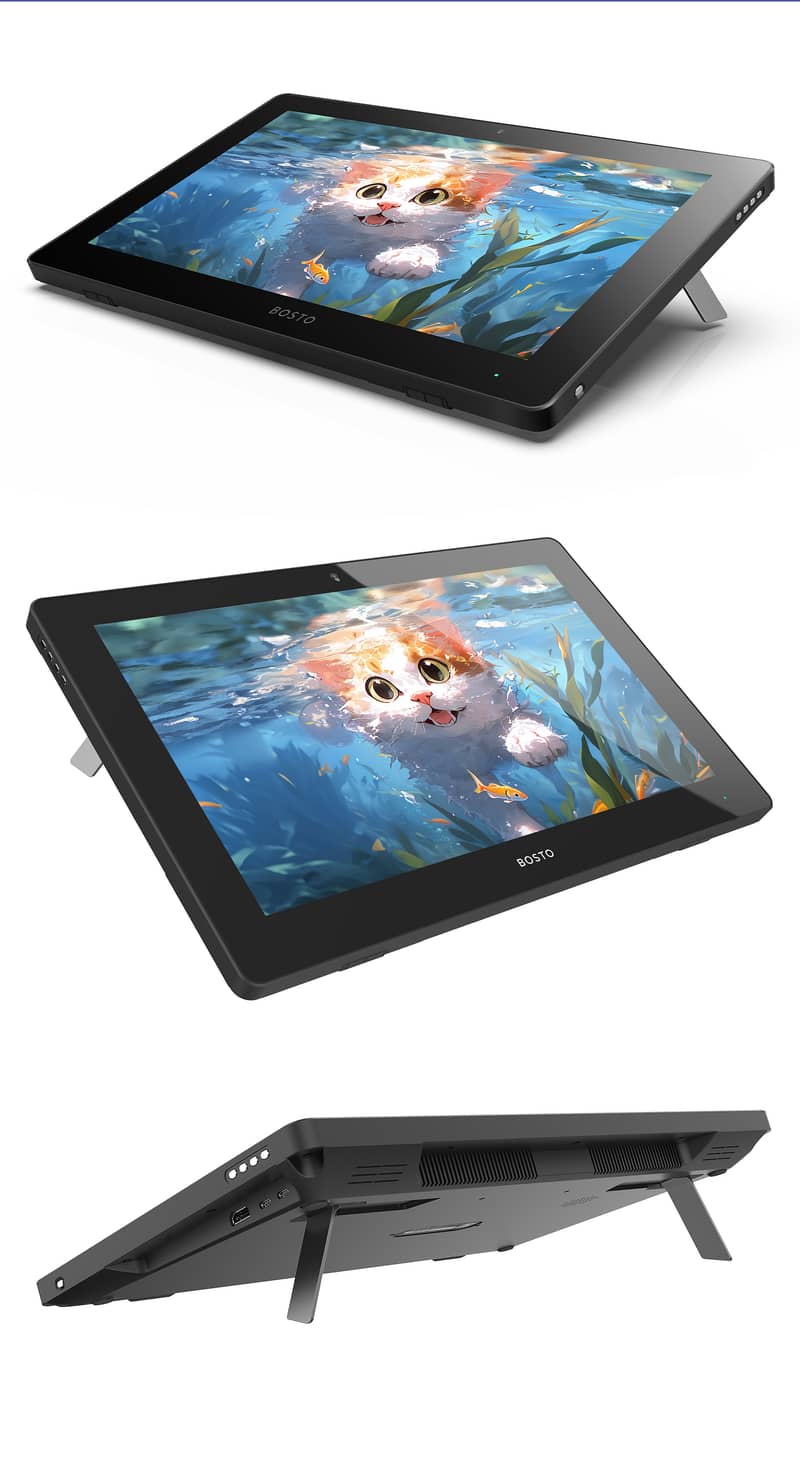 Bosto HDT 15.6-Inch High-Definition Touch Drawing Tablet 16k pen Press 9