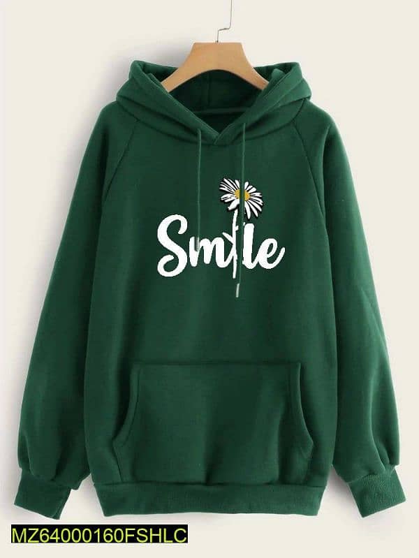 1 Pc Women's Stitched Cotton Printed Hoodie 0