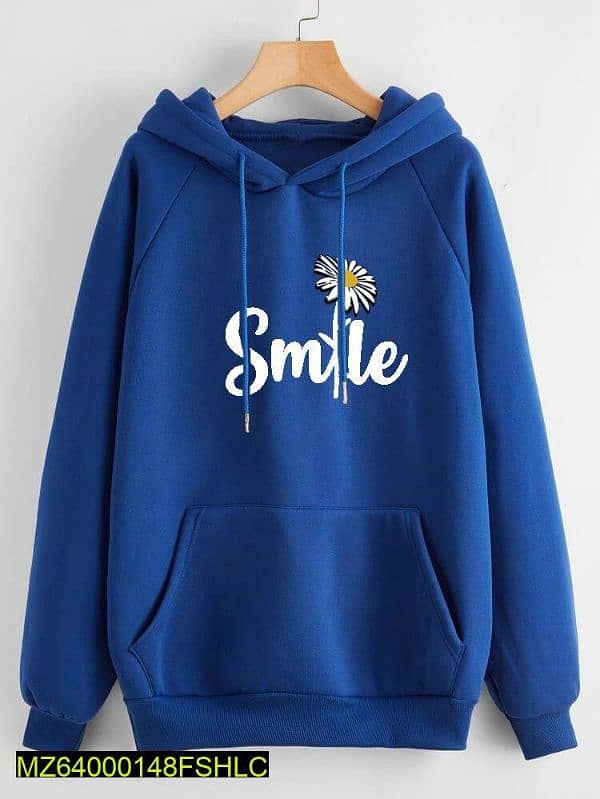 1 Pc Women's Stitched Cotton Printed Hoodie 1