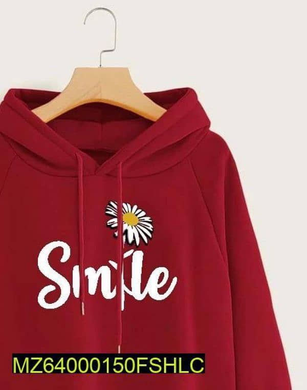 1 Pc Women's Stitched Cotton Printed Hoodie 2