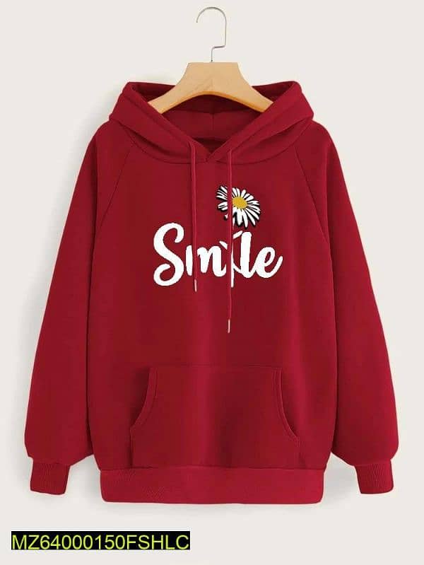 1 Pc Women's Stitched Cotton Printed Hoodie 3