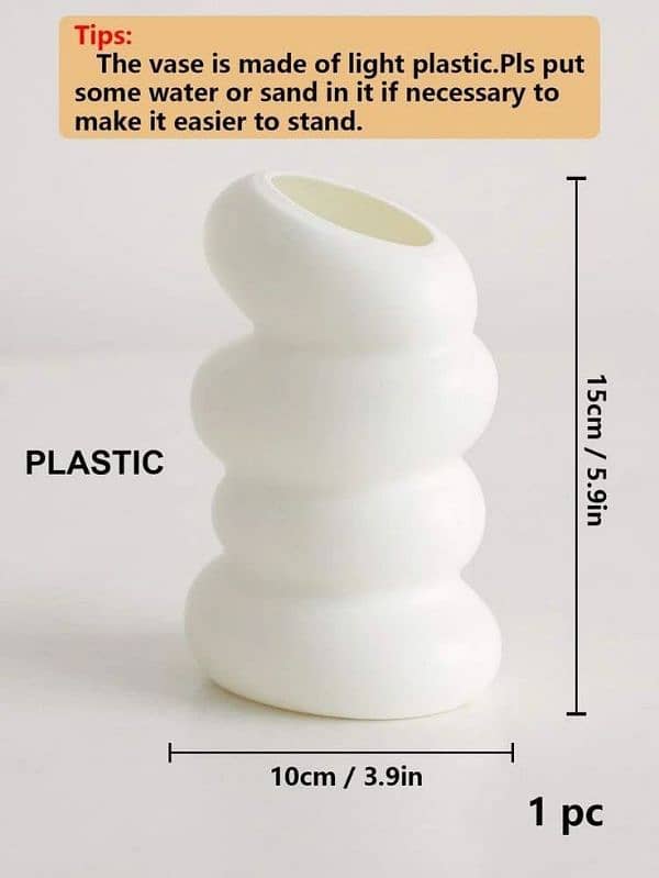 Plastic Spiral White Vase, Nordic Style Creative Flower Vase 3