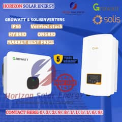 GROWATT & SOLIS SOLAR INVERTERS HYBRID | ONGRID -IP66 5 YEARS LOCAL W