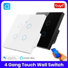 Tuta Wifi smart Switch 4 Gang touch plate board for Home automation