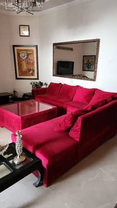 L Shaped Sofa Set with Centre Table