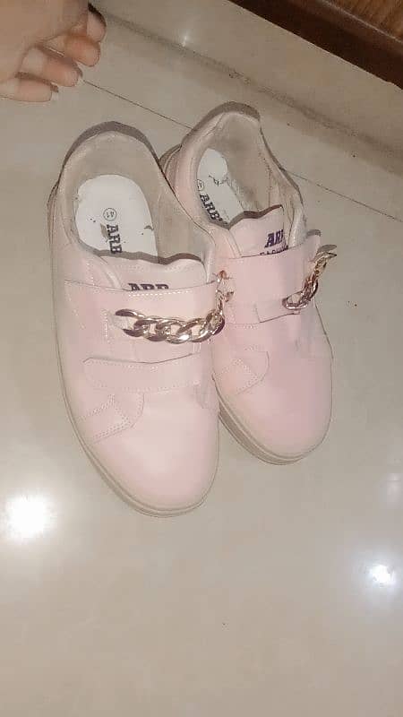 peach colour elegant shoes 1