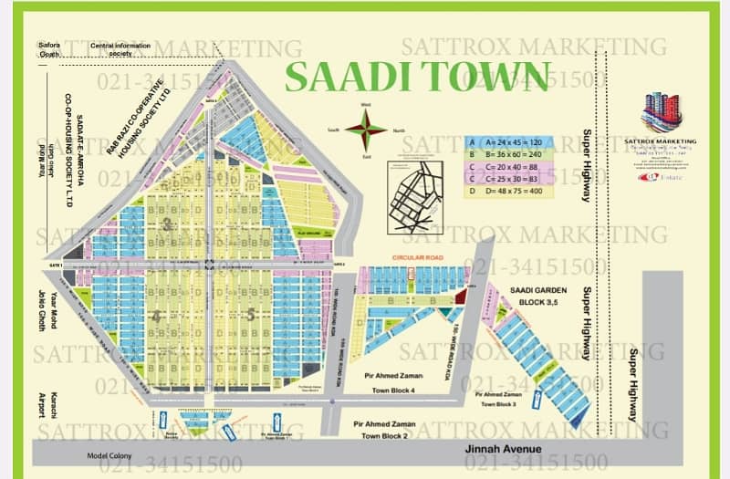 120 Sq Yard Leased Plot 2nd next to Corner from 60 ft road in SAADI TOWN BLOCK 2 10