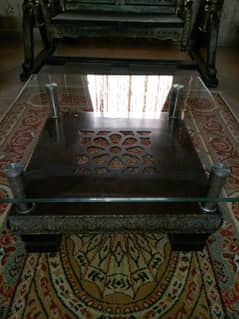 wooden glass table