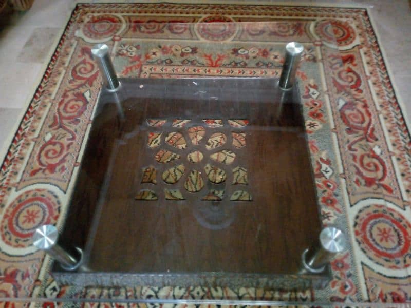 wooden glass table 1