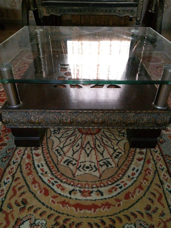 wooden glass table 7