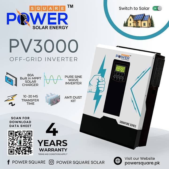 POWER SQUARE  SIGNATURE SERIES HYBRID INVERTER  3KW 0