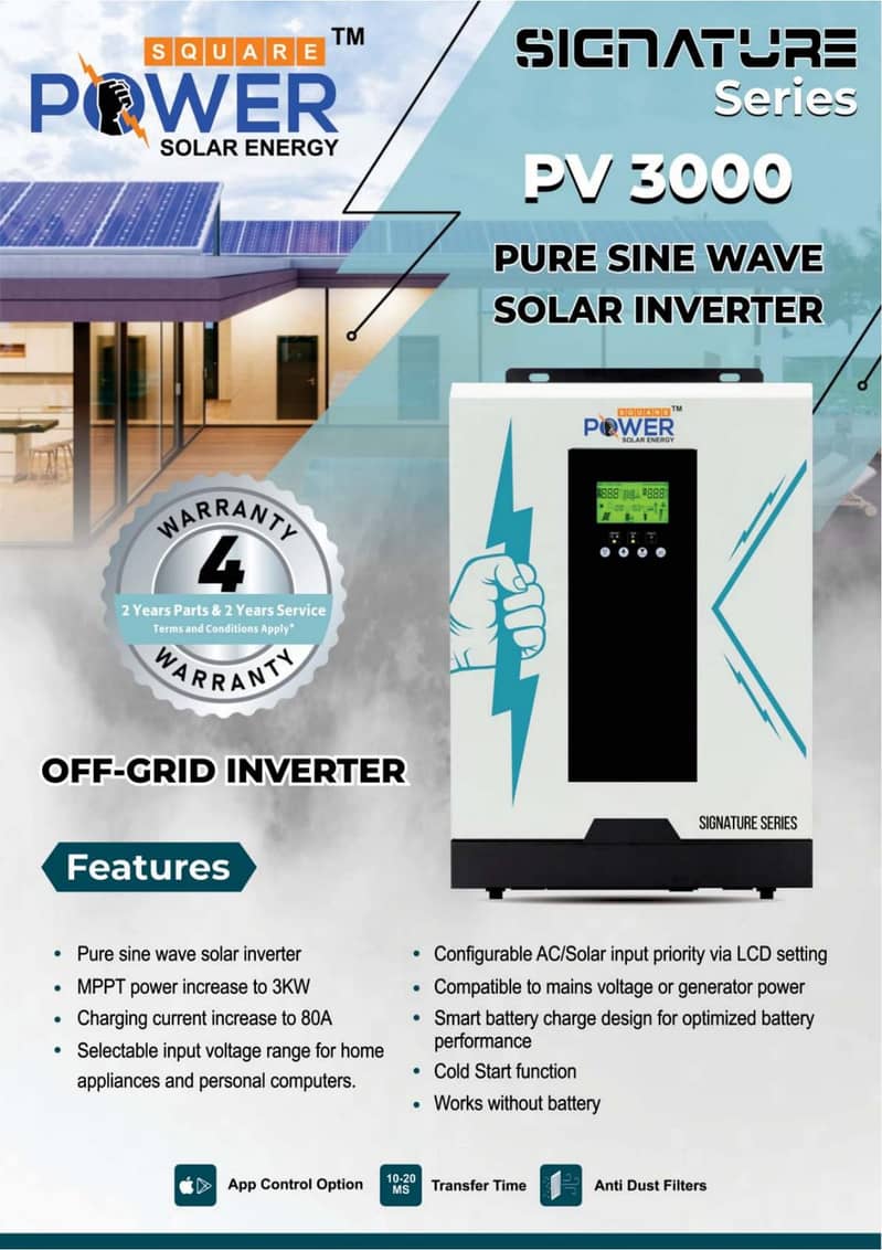 POWER SQUARE  SIGNATURE SERIES HYBRID INVERTER  3KW 1