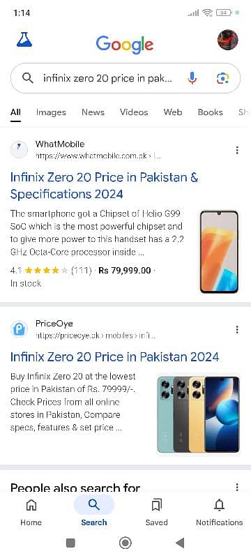 Infinix zero 20 8/256 4