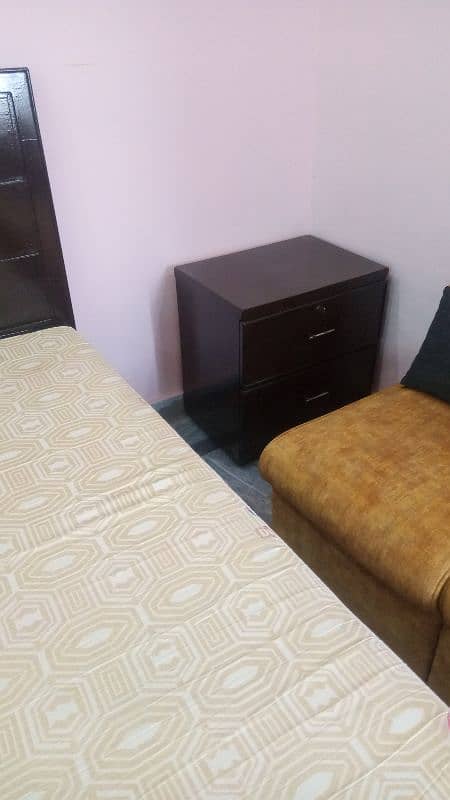 king bed with mattress,side tables, attached single bed 16