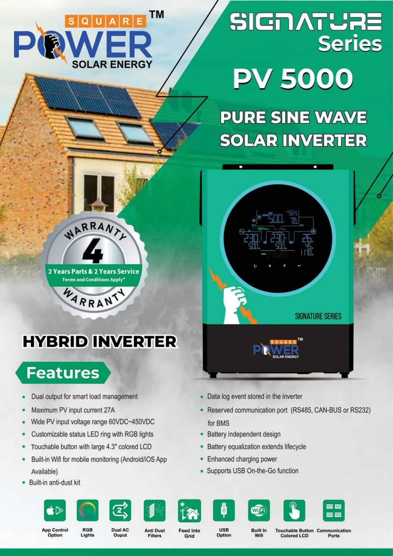 POWER SQUARE HYBRID INVERTER  PV5000-4KW 1