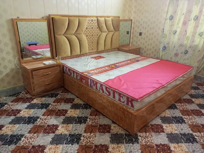 Bedset/Poshish Bed/King size bed/Double bed/Side table/Dressing table 1